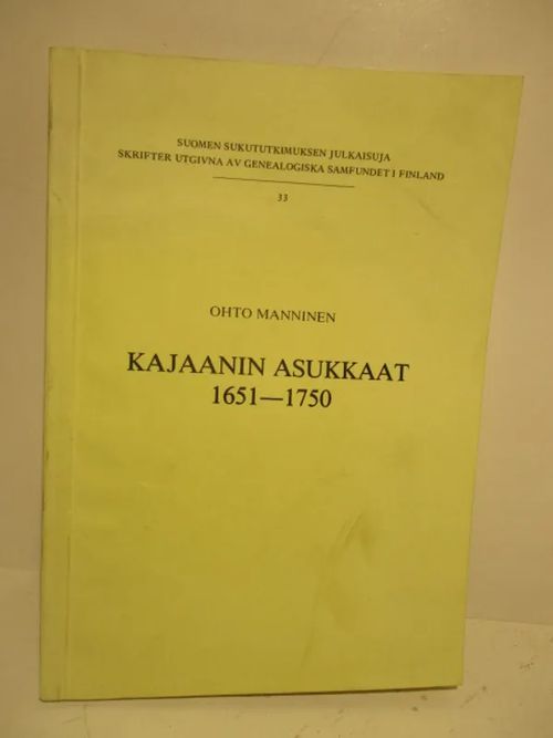 Kajaanin asukkat 1651-1750 - Manninen Ohto | Brahen Antikvariaatti | Osta Antikvaarista - Kirjakauppa verkossa