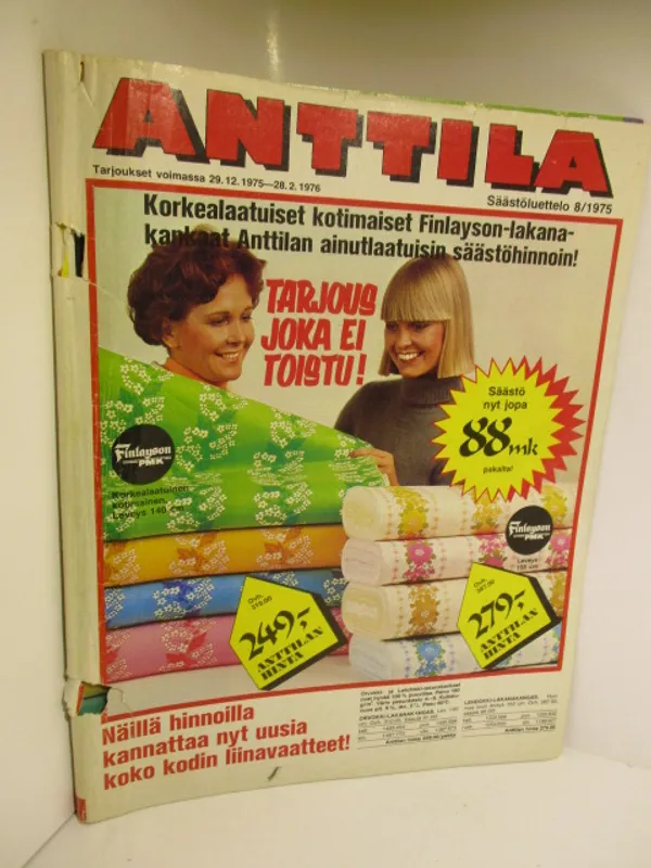 Anttila Postimyyntikuvasto 1975 / 8 - Anttila tavaraluettelo | Brahen Antikvariaatti | Osta Antikvaarista - Kirjakauppa verkossa