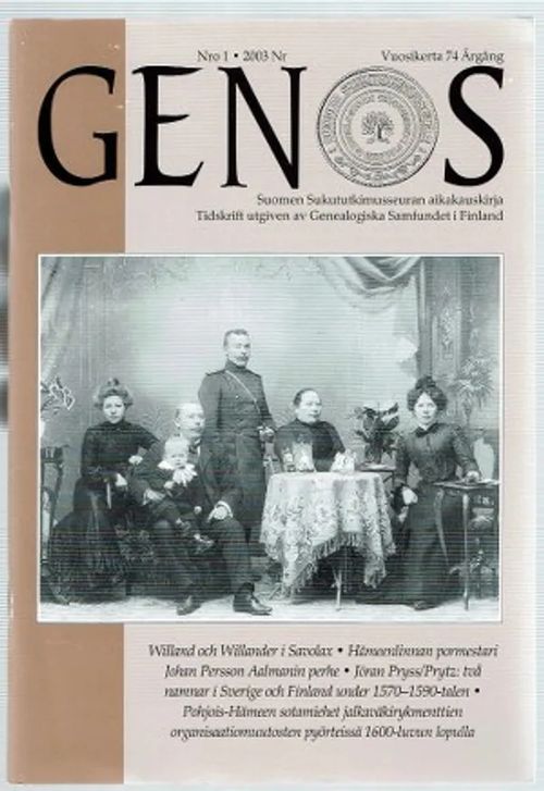 Genos 1/2003 | Päijänne Antikvariaatti Oy | Osta Antikvaarista - Kirjakauppa verkossa