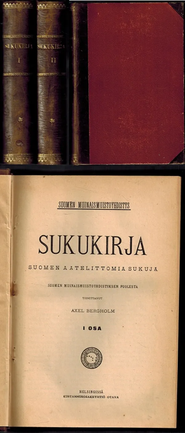 Sukukirja : Suomen aatelittomia sukuja I-II - Bergholm, Axel (toim.) | Päijänne Antikvariaatti Oy | Osta Antikvaarista - Kirjakauppa verkossa