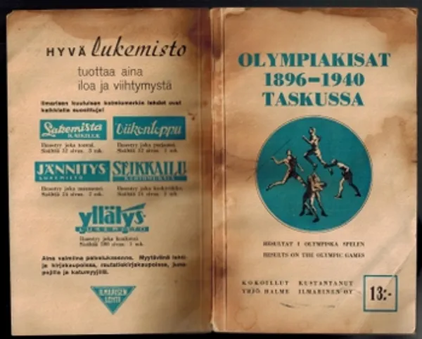 Olympiakisat 1896-1940 taskussa - Halme Yrjö | Päijänne Antikvariaatti Oy | Osta Antikvaarista - Kirjakauppa verkossa