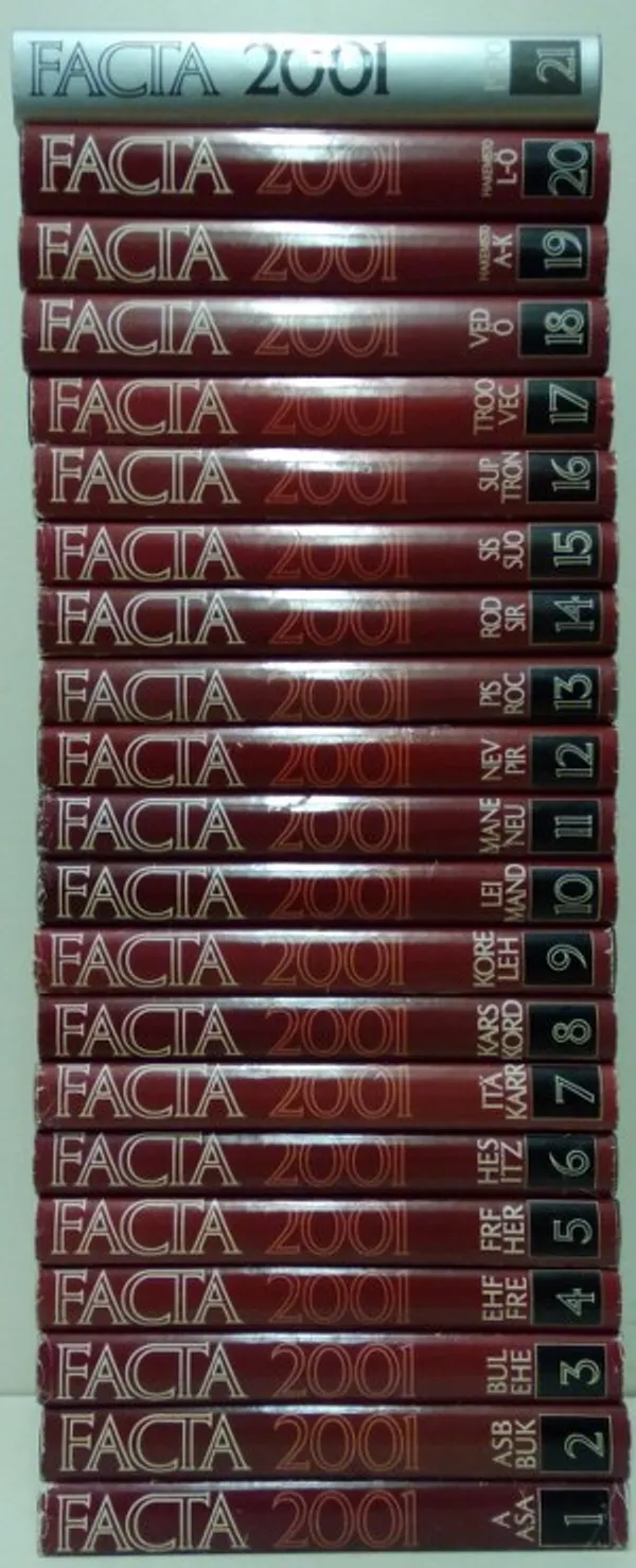 Facta 2001 osat 1 - 21 | Päijänne Antikvariaatti Oy | Osta Antikvaarista - Kirjakauppa verkossa