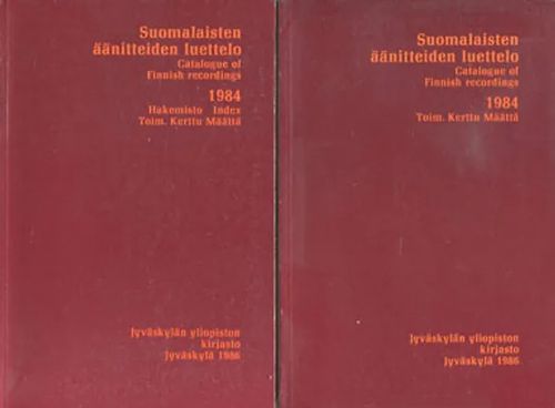 Suomalaisten äänitteiden luettelo 1984 1-2 - Määttä Kerttu (toim.) | Divari Kangas | Osta Antikvaarista - Kirjakauppa verkossa