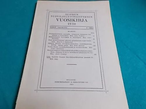 Suomen Suoviljelysyhdistyksen vuosikirja 1930 2 vihko | Wanha Waltteri Oy | Osta Antikvaarista - Kirjakauppa verkossa