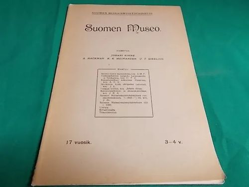 Suomen Museo N:o 3-4 1910 | Wanha Waltteri Oy | Osta Antikvaarista - Kirjakauppa verkossa