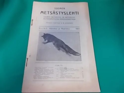 Suomen Metsästyslehti 2 & 3 1907 | Wanha Waltteri Oy | Osta Antikvaarista - Kirjakauppa verkossa