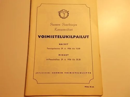 Suomen Suurkisojen Kansainväliset Voimistelukilpailut - Ohjelmakirjanen | Wanha Waltteri Oy | Osta Antikvaarista - Kirjakauppa verkossa