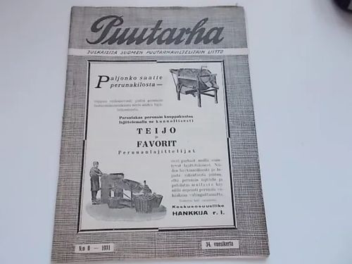 Puutarha 8/1931 | Wanha Waltteri Oy | Osta Antikvaarista - Kirjakauppa verkossa