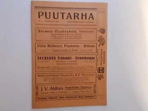 Puutarha 3/1923 | Wanha Waltteri Oy | Osta Antikvaarista - Kirjakauppa verkossa