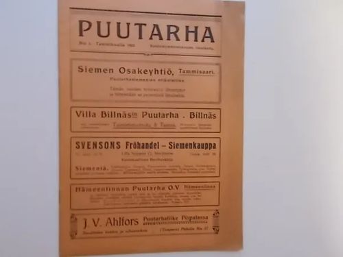 Puutarha 1/1923 | Wanha Waltteri Oy | Osta Antikvaarista - Kirjakauppa verkossa