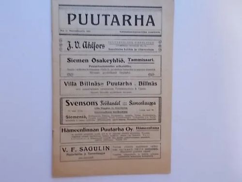 Puutarha 11/1922 | Wanha Waltteri Oy | Osta Antikvaarista - Kirjakauppa verkossa