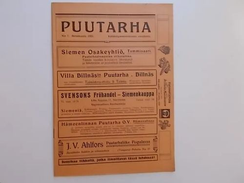 Puutarha 7/1923 | Wanha Waltteri Oy | Osta Antikvaarista - Kirjakauppa verkossa