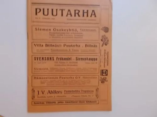 Puutarha 8/1923 | Wanha Waltteri Oy | Osta Antikvaarista - Kirjakauppa verkossa