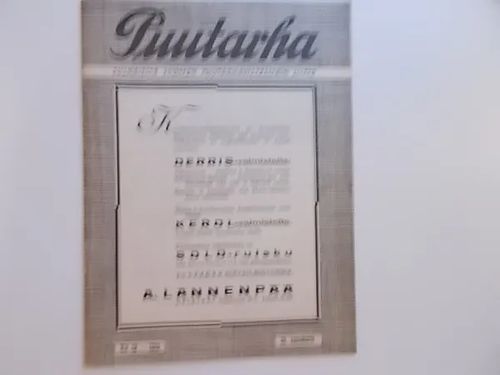 Puutarha 10/1932 | Wanha Waltteri Oy | Osta Antikvaarista - Kirjakauppa verkossa