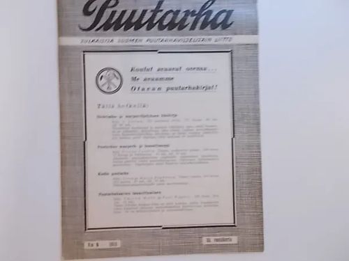 Puutarha 9/1932 | Wanha Waltteri Oy | Osta Antikvaarista - Kirjakauppa verkossa