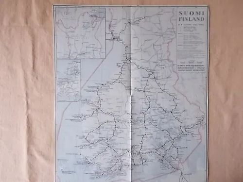 Suomen kulkuneuvojen kartta 1939 - Maanmittaushallitus | Wanha Waltteri Oy | Osta Antikvaarista - Kirjakauppa verkossa