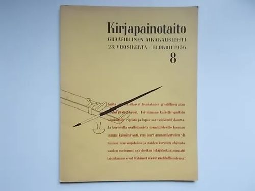 Kirjapainotaito 8/1936 | Wanha Waltteri Oy | Osta Antikvaarista - Kirjakauppa verkossa