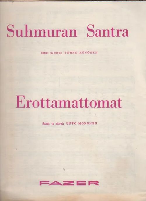 Suhmuran Santra - Erottamattomat, tango - Mononen Unto, Könönen Terho | Nettinuotti | Osta Antikvaarista - Kirjakauppa verkossa