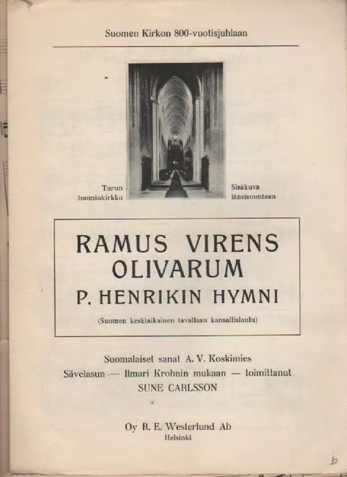 Ramus Virens Olivarum - P. Henrikin hymni - Carlsson Sune - Krohn Ilmari | Nettinuotti | Osta Antikvaarista - Kirjakauppa verkossa