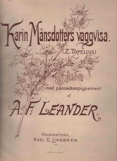 Karin Månsdotters vaggvisa - Leander A.F. (Z. Topelius) | Nettinuotti | Osta Antikvaarista - Kirjakauppa verkossa