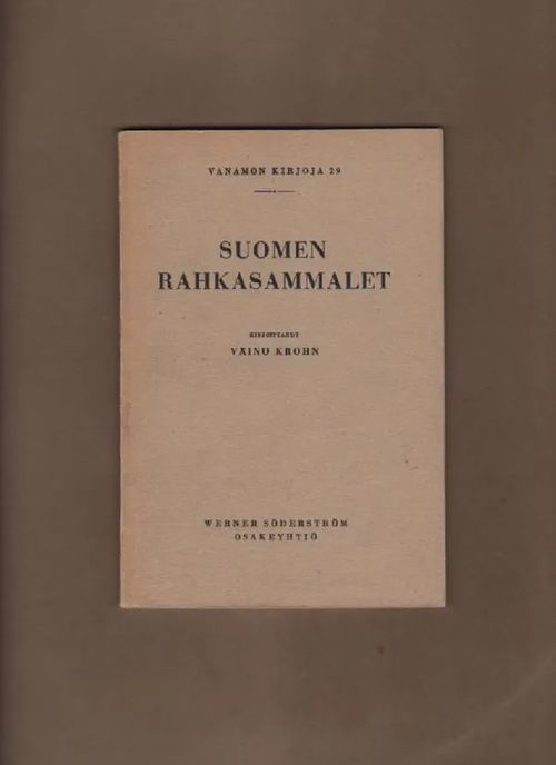 Suomen rahkasammalet (Vanamon kirjoja 29) - Krohn Väinö | Nettinuotti | Osta Antikvaarista - Kirjakauppa verkossa