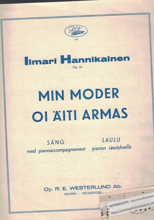 Min Moder - Oi Äiti Armas - Hannikainen Ilmari | Nettinuotti | Osta Antikvaarista - Kirjakauppa verkossa