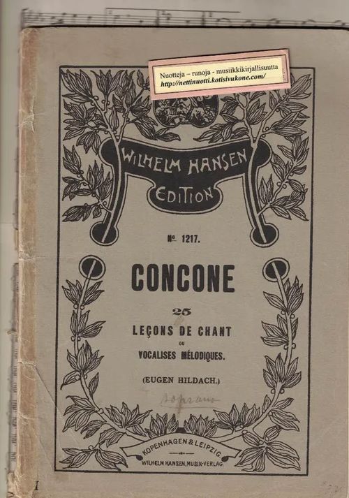 25 Lecons de Chant ou Vocalises Mélodiques (Eugen Hildach) - Concone J. | Nettinuotti | Osta Antikvaarista - Kirjakauppa verkossa