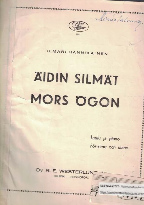 Äidin silmät - Mors ögon - Hannikainen Ilmari (Alli Nissinen) | Nettinuotti | Osta Antikvaarista - Kirjakauppa verkossa