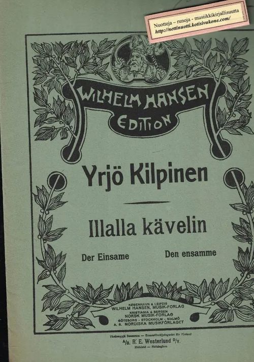 Illalla kävelin - Der Einsame - Den ensamme - Kilpinen Yrjö | Nettinuotti | Osta Antikvaarista - Kirjakauppa verkossa