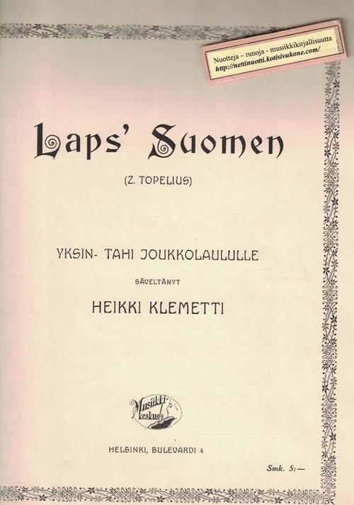 Laps' Suomen - Klemetti Heikki (Z. Topelius) | Nettinuotti | Osta Antikvaarista - Kirjakauppa verkossa