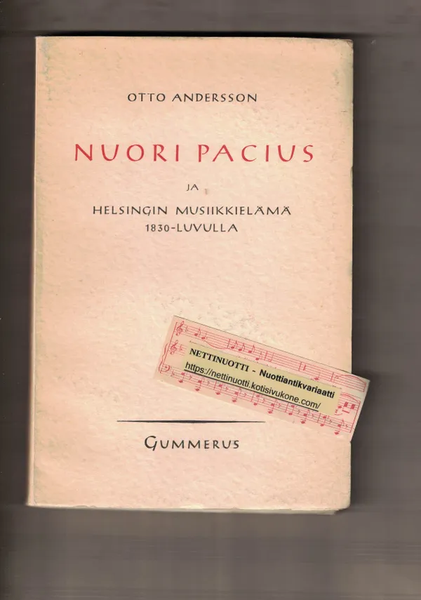 Nuori Pacius ja Helsingin musiikkielämä 1830-luvulla <i*pah/i> - Andersson Otto | Nettinuotti | Osta Antikvaarista - Kirjakauppa verkossa