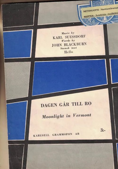 Moonlight in Vermont - Suesdorf Karl | Nettinuotti | Osta Antikvaarista - Kirjakauppa verkossa