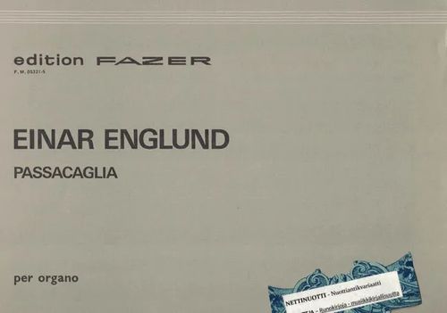 Passacaglia per organo - Englund Einar | Nettinuotti | Osta Antikvaarista - Kirjakauppa verkossa