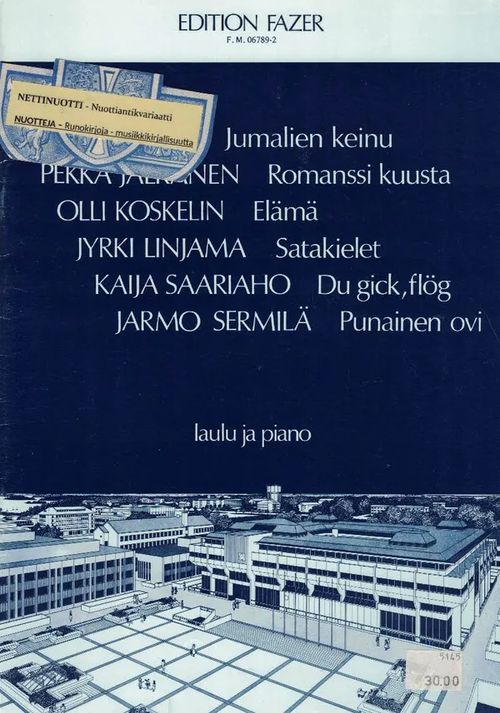 Lappeenrannan yksinlaulukilpailun sävellyskilpailu kokoelma 1982 - Hölttö Keira - Jalkanen Pekka - Koskelin Olli - Linjama Jyrki - Saariaho Kaija - Sermilä Jarmo | Nettinuotti | Osta Antikvaarista - Kirjakauppa verkossa