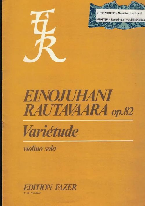 Variétude violino solo - Rautavaara Einojuhani | Nettinuotti | Osta Antikvaarista - Kirjakauppa verkossa