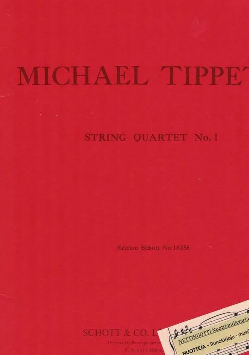 String Quartett No 1 - Tippett Michael | Nettinuotti | Osta Antikvaarista - Kirjakauppa verkossa