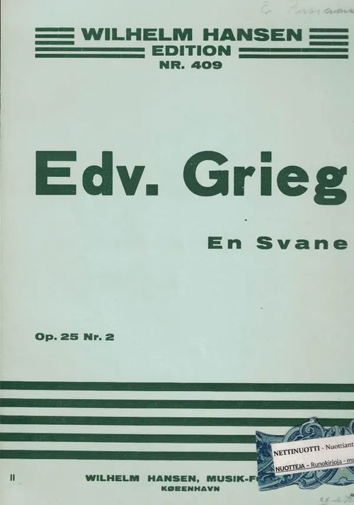 En Svane, Op. 25 Nr.2 - Grieg Edvard | Nettinuotti | Osta Antikvaarista - Kirjakauppa verkossa