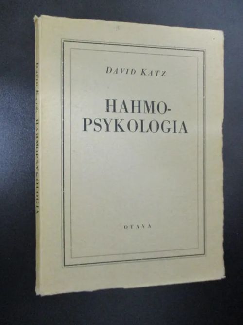 Hahmopsykologia - Katz David | Pispalan kirjastoyhdistys ry | Osta Antikvaarista - Kirjakauppa verkossa