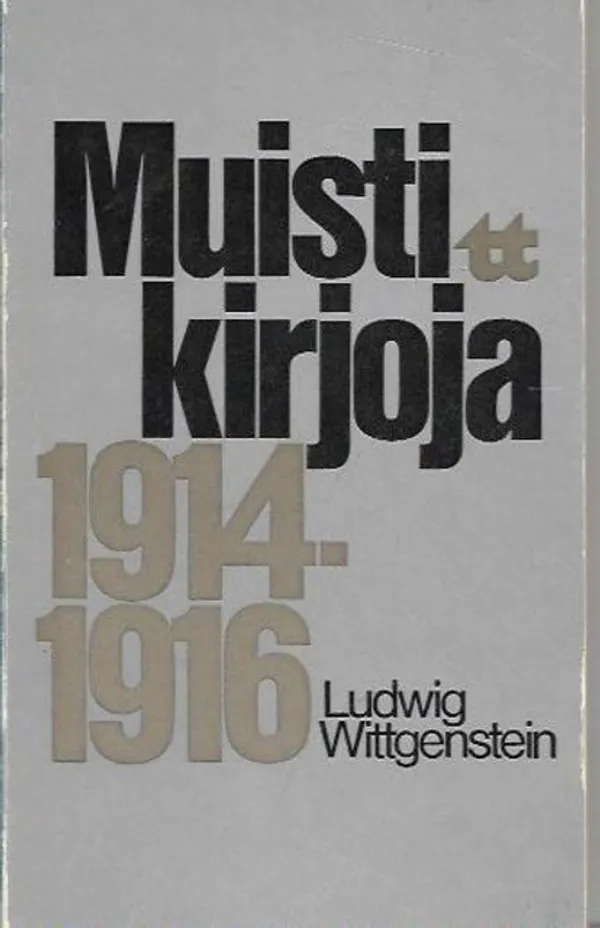 Muistikirjoja 1914-1916 - Ludvig Wittgenstein | Kirjavehka | Osta Antikvaarista - Kirjakauppa verkossa