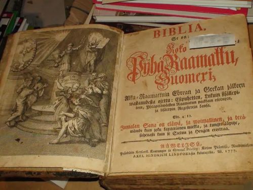 Biblia, se on: koko Pyhä Raamattu suomexi 1777 RÄÄVELIN RAAMATTU | Hantikva | Osta Antikvaarista - Kirjakauppa verkossa