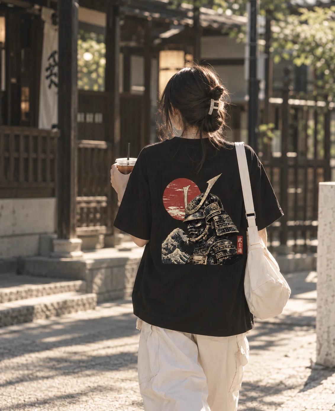 和風街巷中的武士浪漫