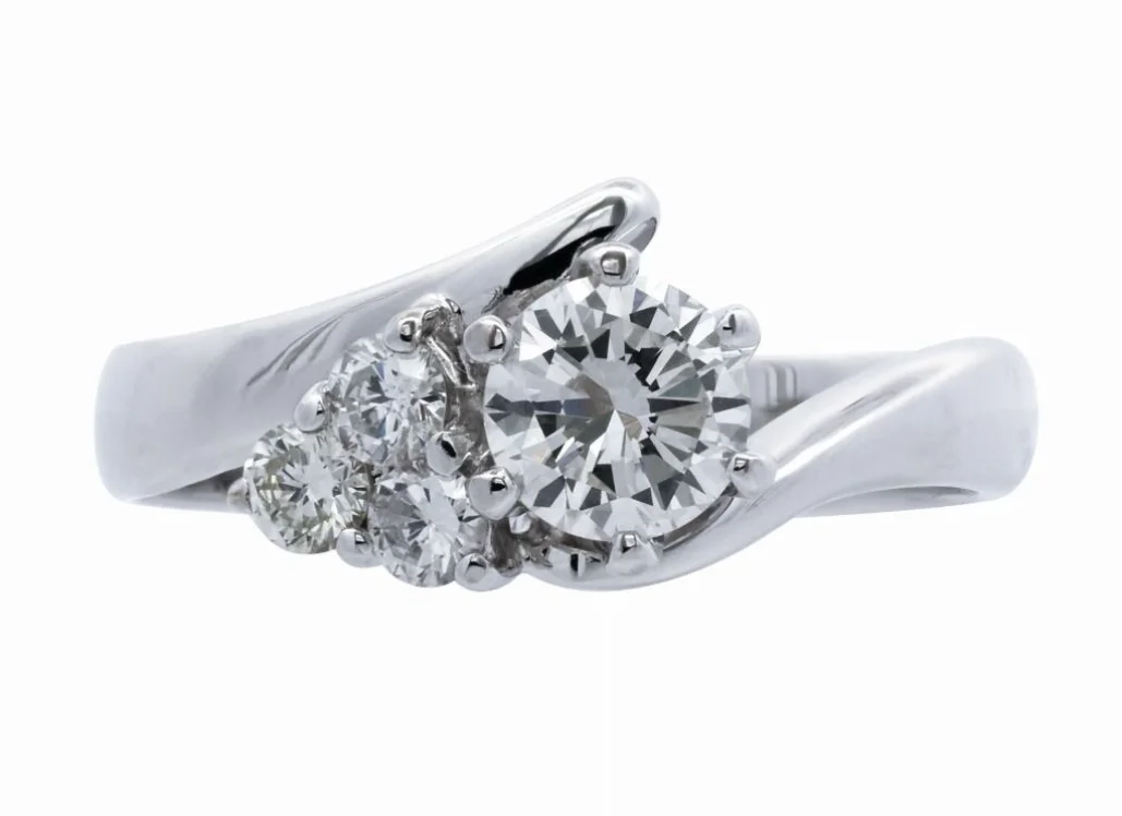 豐原K金收購-主石0.42CT 天然鑽石 14K金585 配鑽3粒 戒指I-25451-鑽石收購