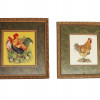 PAIR OF RUSSIAN EMBROIDERIES OF ROOSTERS FRAMED PIC-0