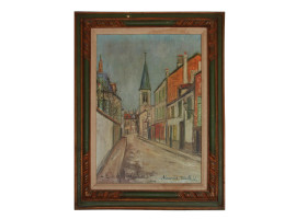 FRENCH OIL PAINTING BY AFTER MAURICE UTRILLO