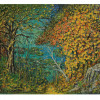 AN AMERICAN MID CENTURY AUTUMN OIL PAINTING PIC-0