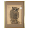 AN INK & INK WASH OWL PAINTING BY SUSAN TROCKEL PIC-0