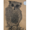 AN INK & INK WASH OWL PAINTING BY SUSAN TROCKEL PIC-1