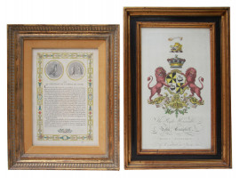 TWO FRAMED ANTIQUE ETCHINGS