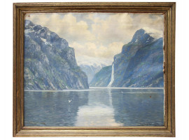 A NORSE OIL PAINTING SEASCAPE BY CONRAD SELMYHR