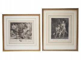 PAIR OF FRENCH ETCHINGS AFTER CORREGIO AND RUBENS